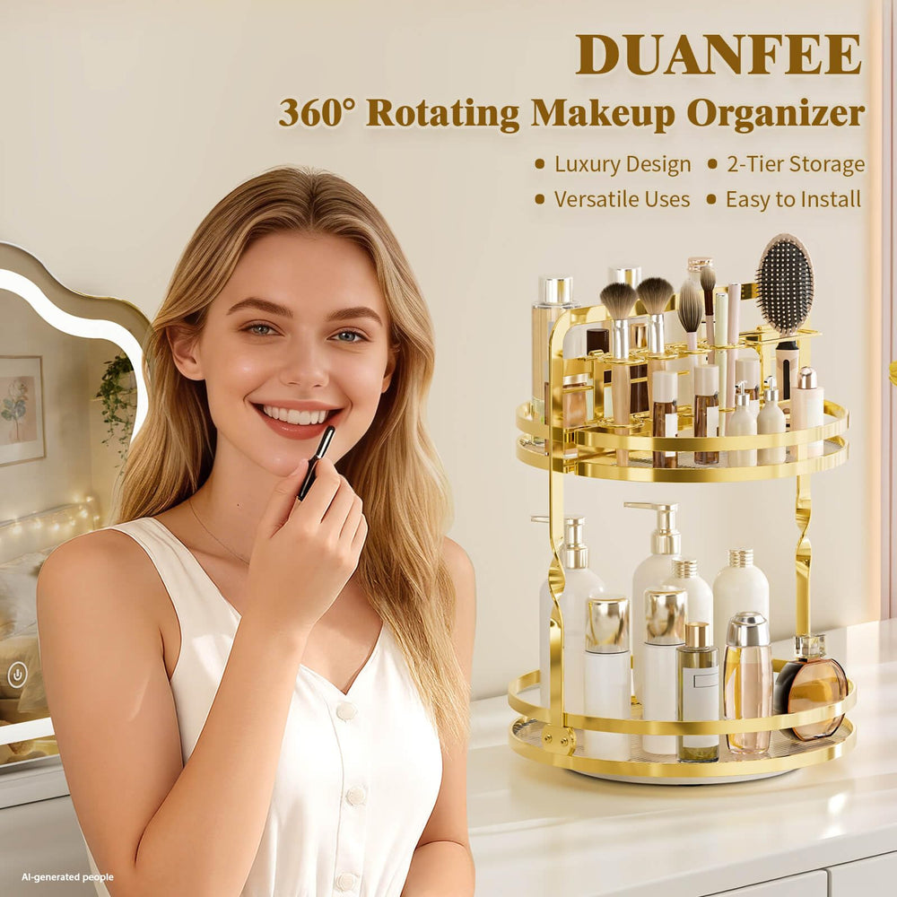 DUANFEE close-up of the 360° rotating lazy susan for quick access