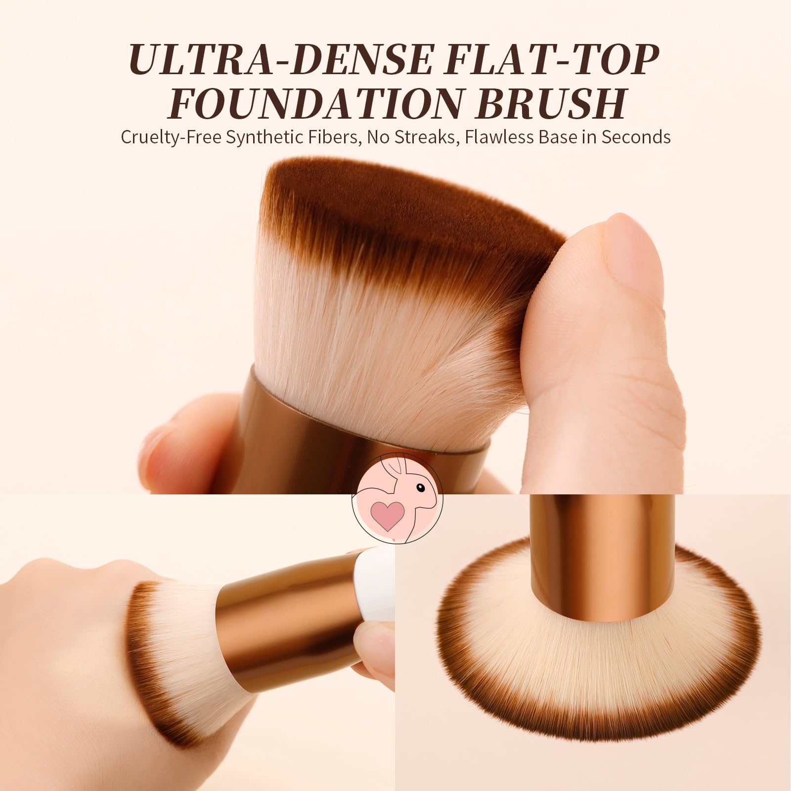 DUcare close-up of dense bristles highlighting softness and streak-free blending benefit