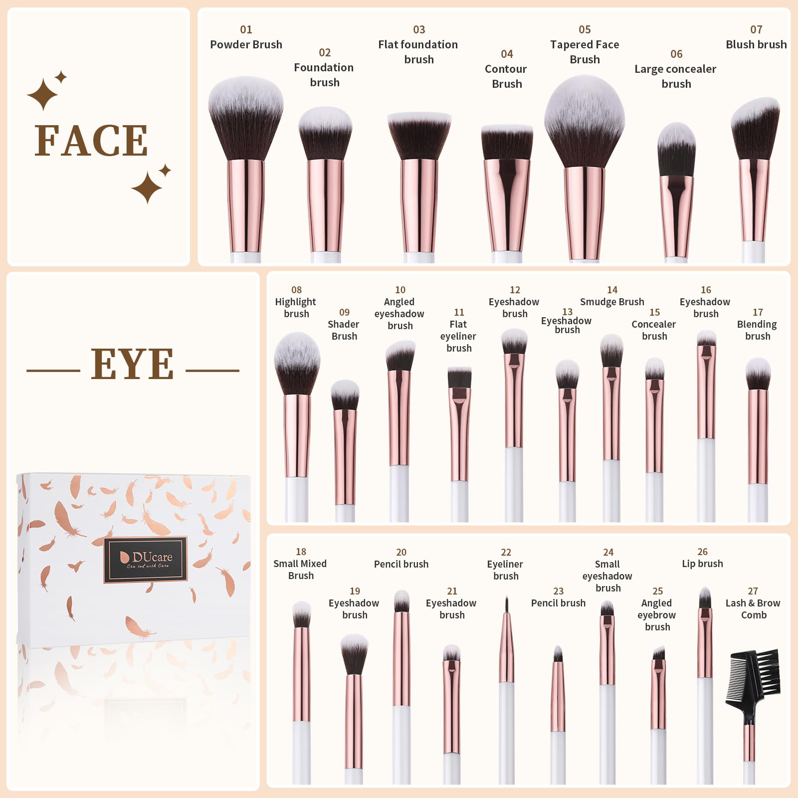 DUcare synthetic bristles close-up highlighting soft, low-shed texture