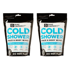 Duke Cannon front pack showing two 15-count cooling towel pouches for portability
