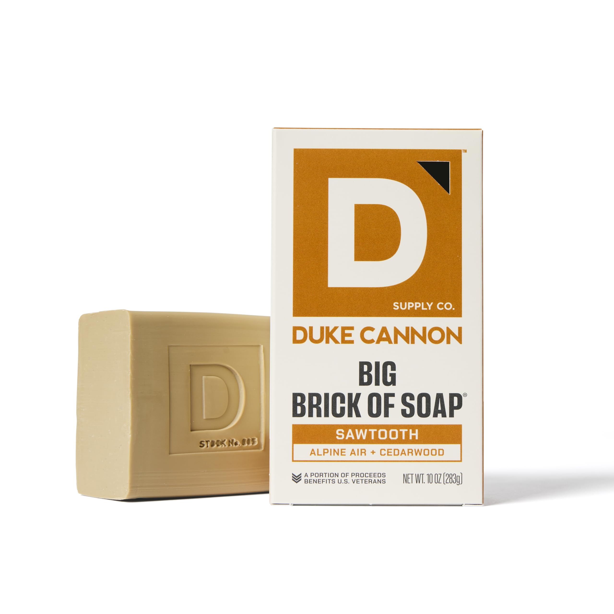 Duke Cannon four-pack stacked in lifestyle scene showing variety and gift-ready presentation