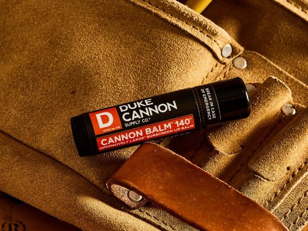 Duke Cannon applied by hiker showing on-the-go sun protection benefit