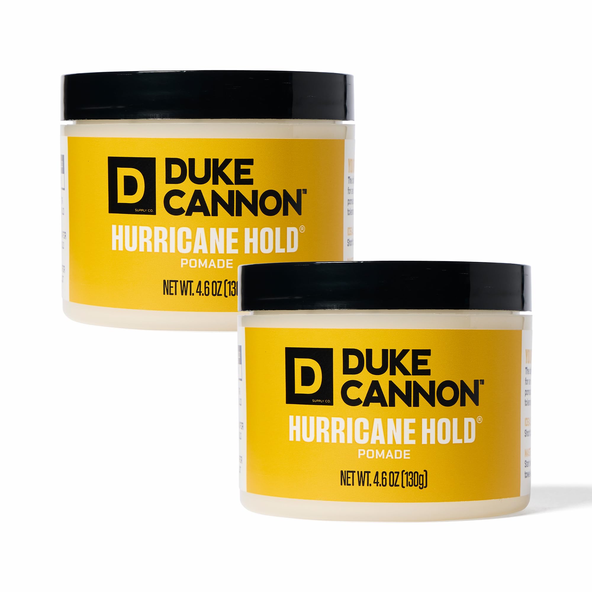 Duke Cannon front packaging showing bold jar and branding for superior hold