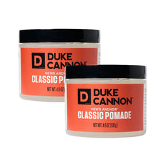 Duke Cannon jar front view showing label and strong-hold promise