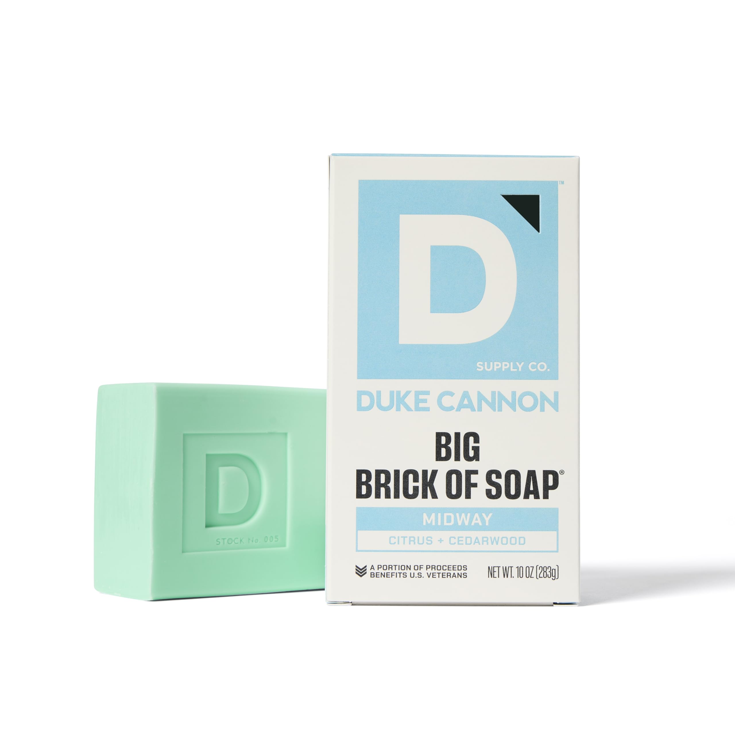 Duke Cannon size comparison in hand showing large 10 oz bar longevity