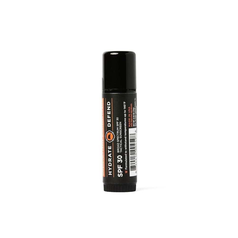 Duke Cannon tube next to standard balm illustrating larger size advantage