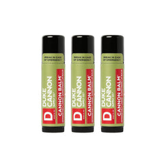Duke Cannon front packaging showing three tubes and clear product identity for durable protection