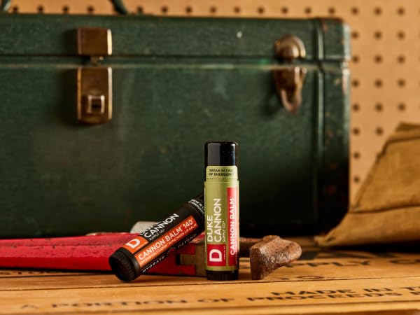 Duke Cannon balm texture close-up demonstrating smooth, long-lasting hydration