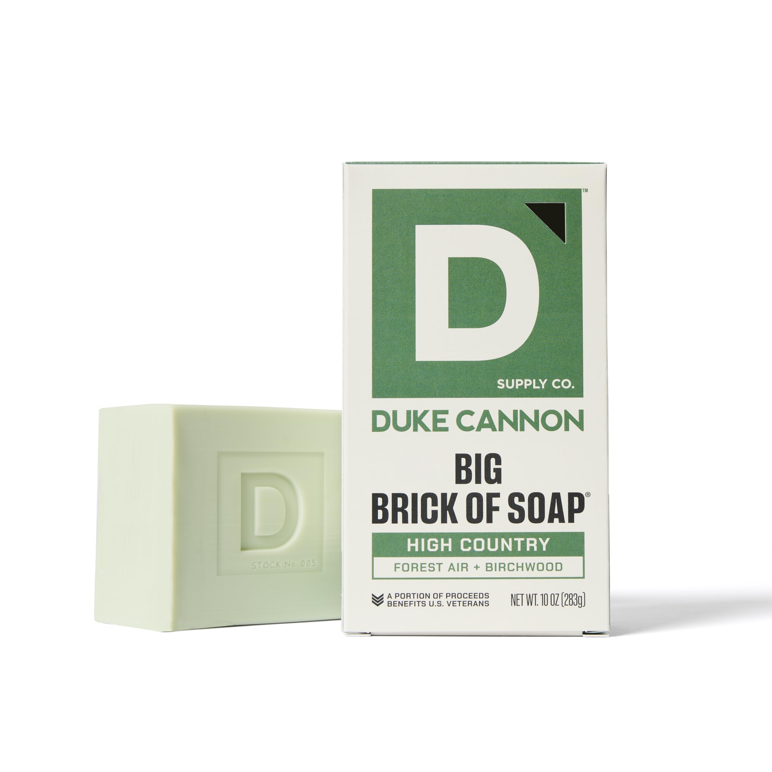 Duke Cannon Wayfinder bar on a soap dish highlighting fresh citrus-wood scent benefits
