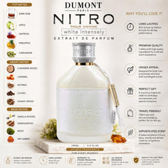 Dumont Nitro White Intensely lifestyle application on wrist demonstrating long-lasting wearable fragrance