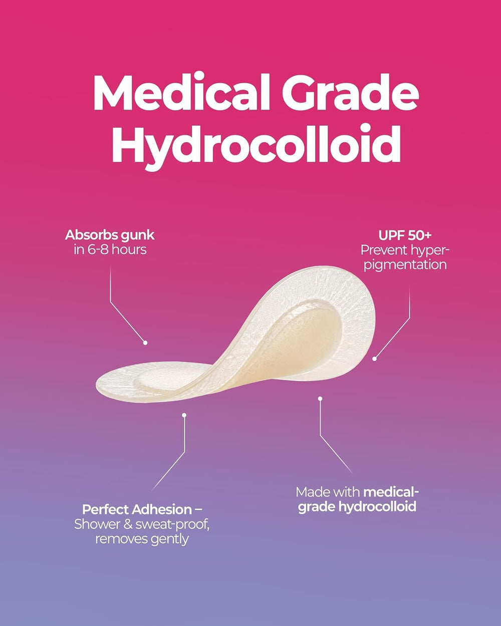 DuoDerm patch close-up texture highlighting absorbent hydrocolloid benefit