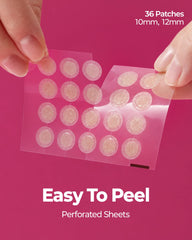 DuoDerm patches applied to skin demonstrating discreet blemish coverage benefit