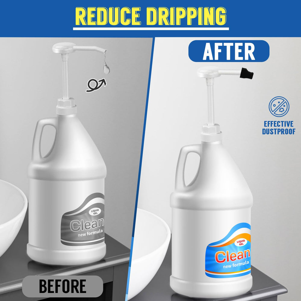 DupakSYS pump tip cover and locking top preventing drips and accidental dispensing