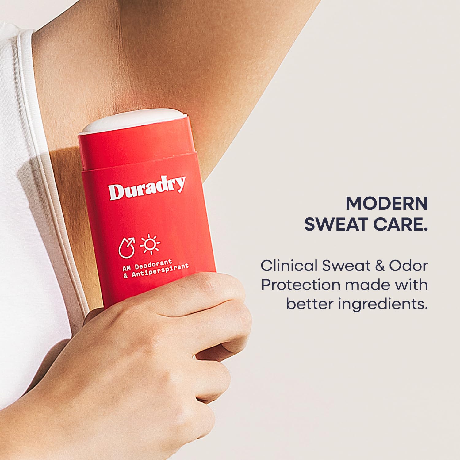 Duradry Barça stick open during application offering smooth fast-drying comfort