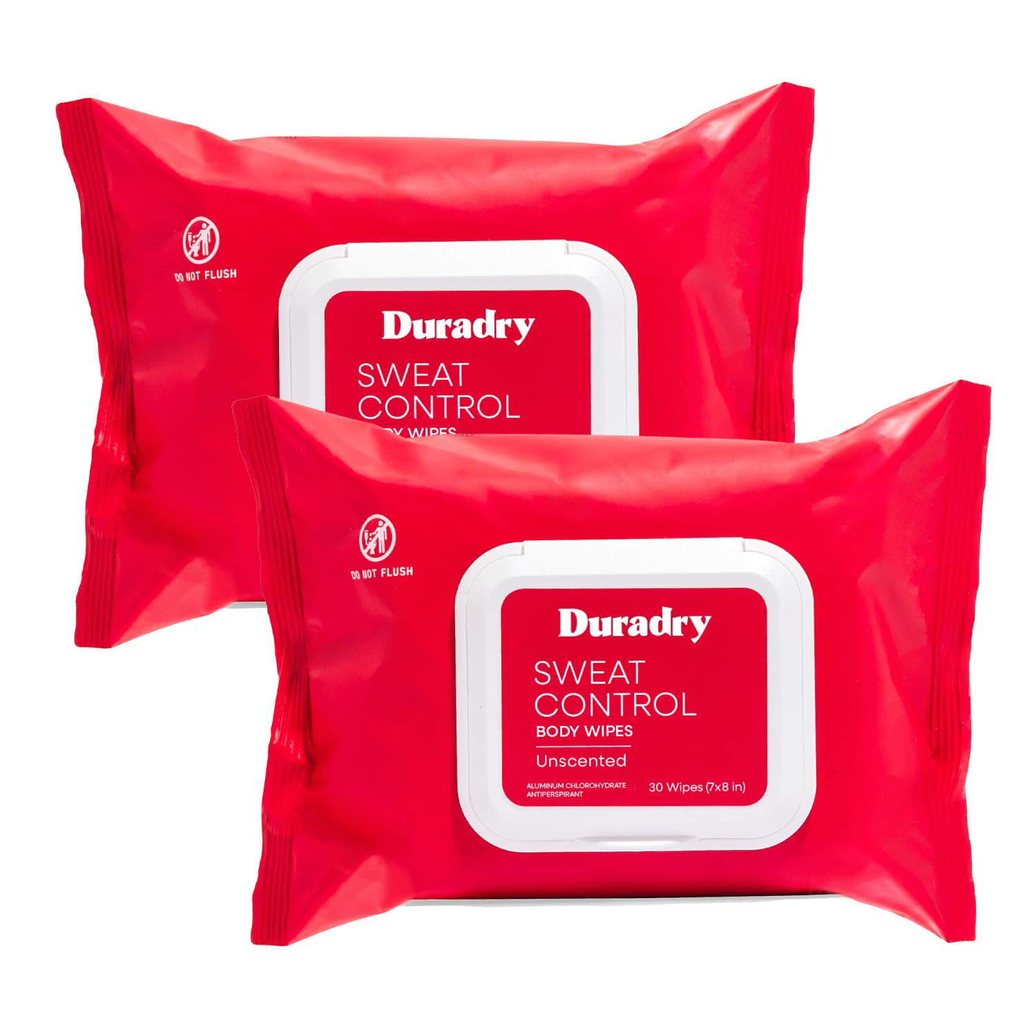 Duradry front packaging showing 2-pack and unscented benefit