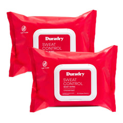 Duradry front packaging showing 2-pack and unscented benefit