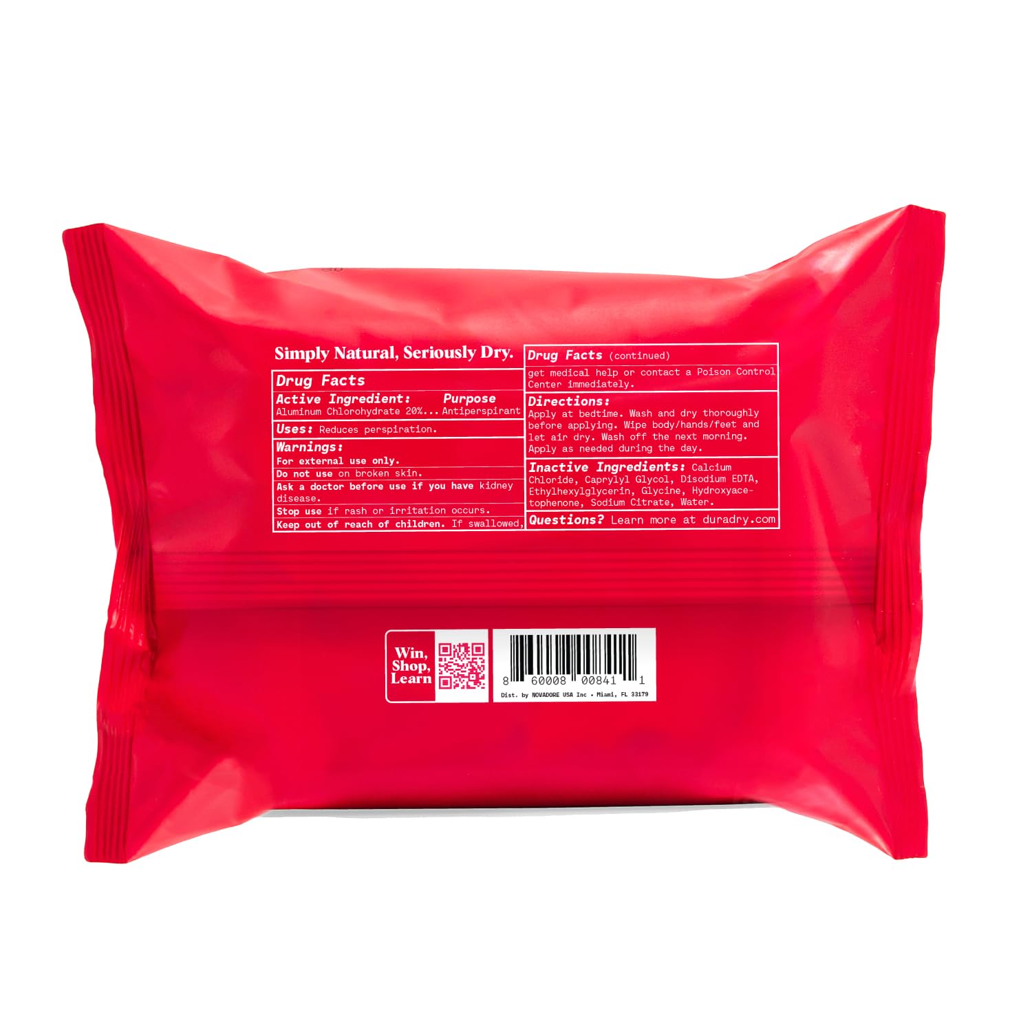 Duradry unscented and vegan badges emphasizing gentle formulation