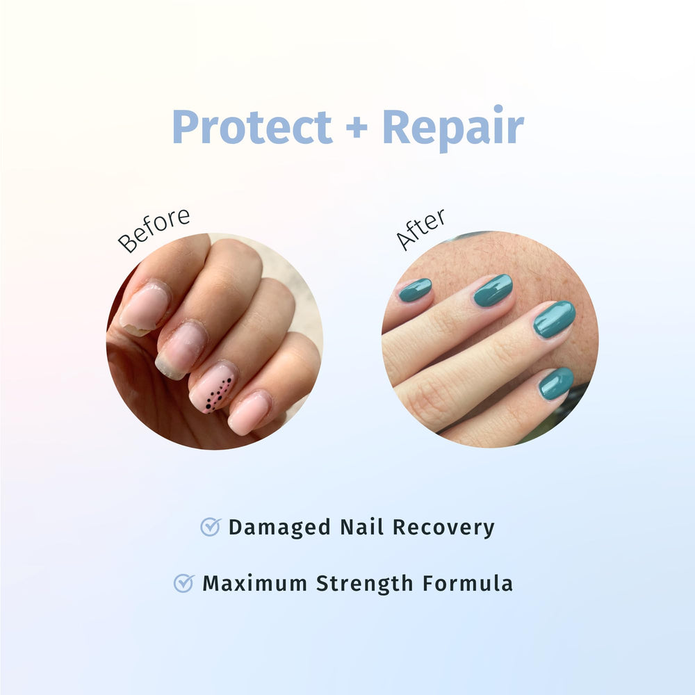 duri Rejuvacote 1 application on nails demonstrating protective hardening effect