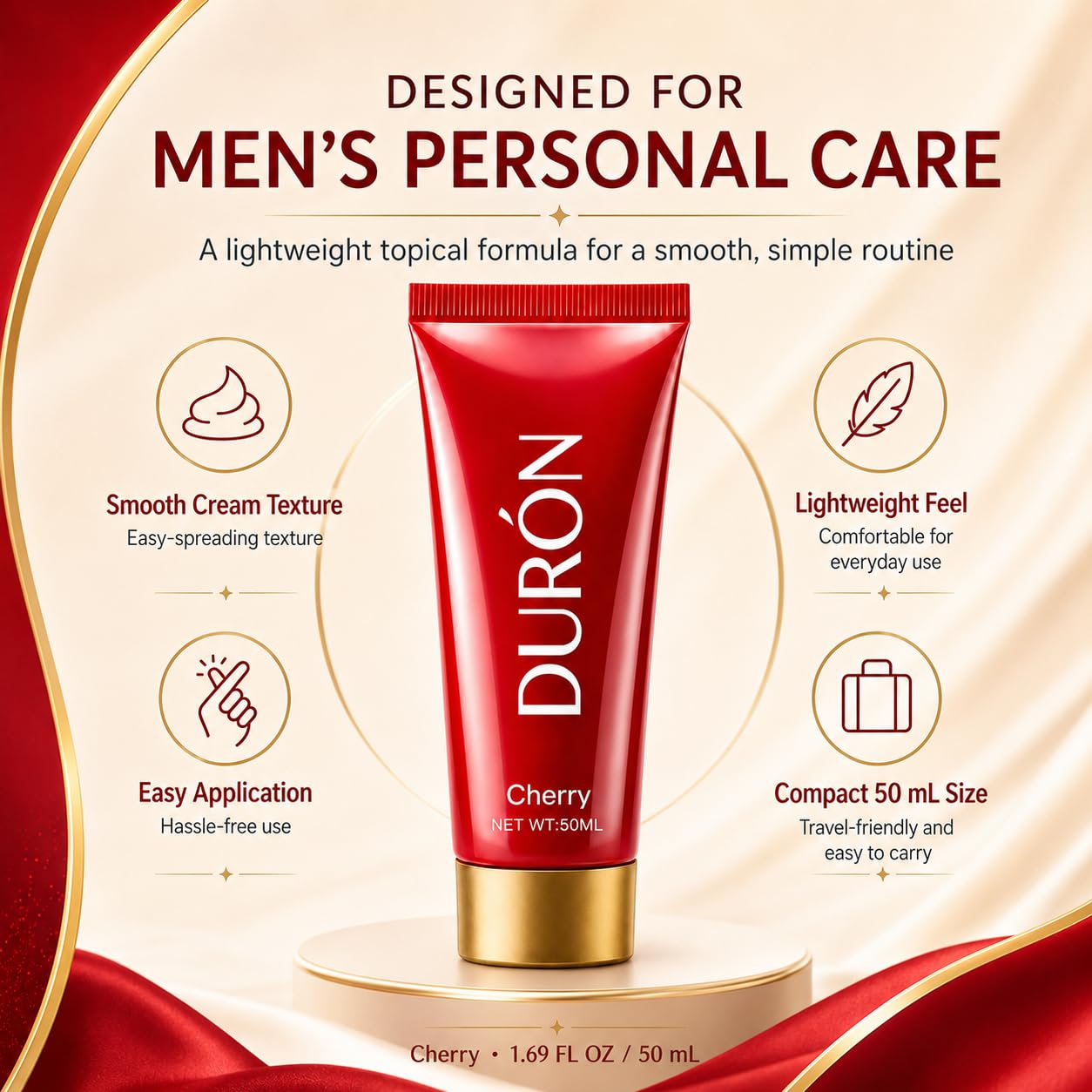 Duron Crema on bathroom counter in routine showing readiness for morning