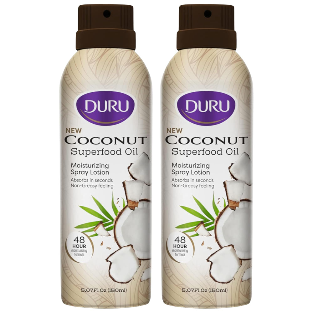 Duru bottle front packaging showing coconut scent and quick hydration benefit
