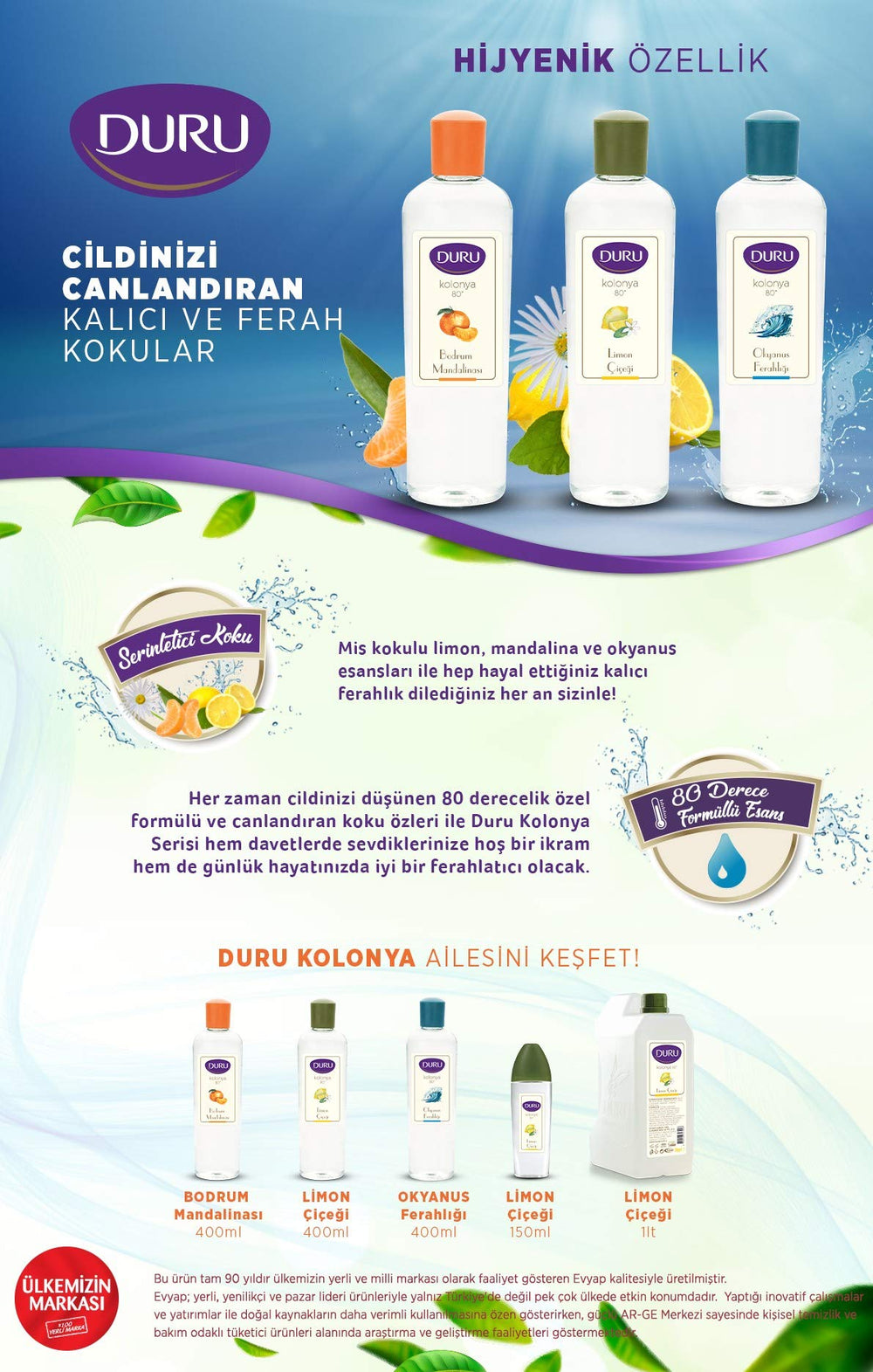 Duru bottle in bathroom setting showing freshness benefit for rooms