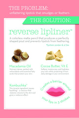 DuWop reverse lipliner applied at lip edge demonstrating anti-feather barrier and definition