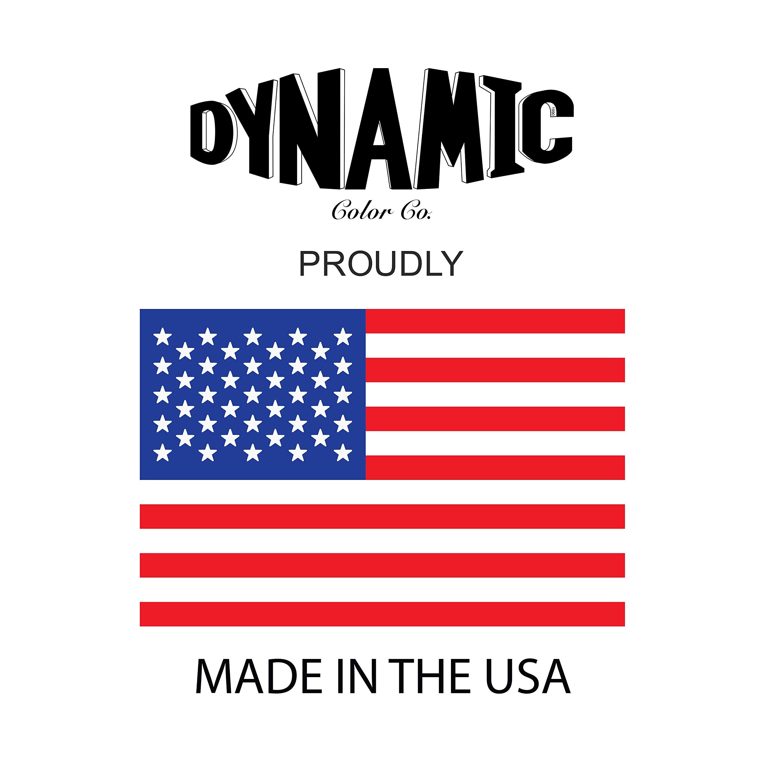 Dynamic Color Co lot number label visible for batch traceability and studio records