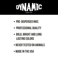 Dynamic Color Co color swatches on skin illustrating vibrant, blendable shades
