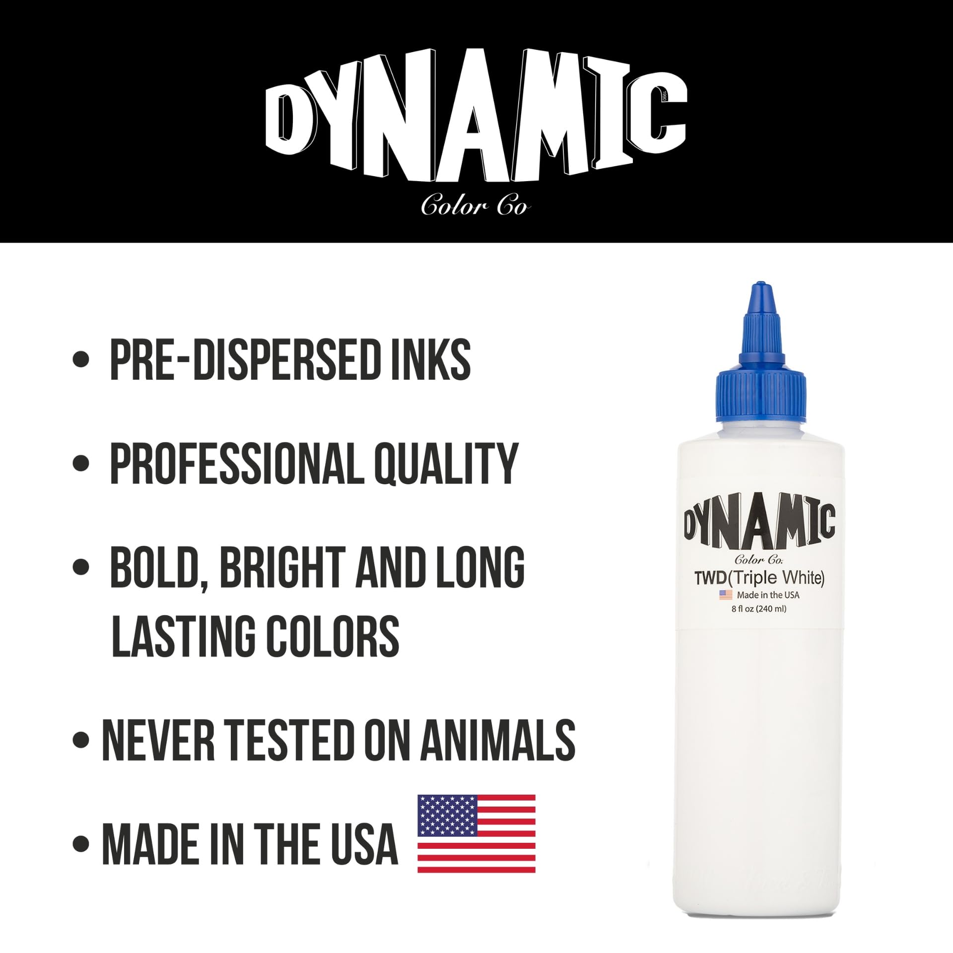 Dynamic Color Triple White in a tattoo studio setting highlighting professional use