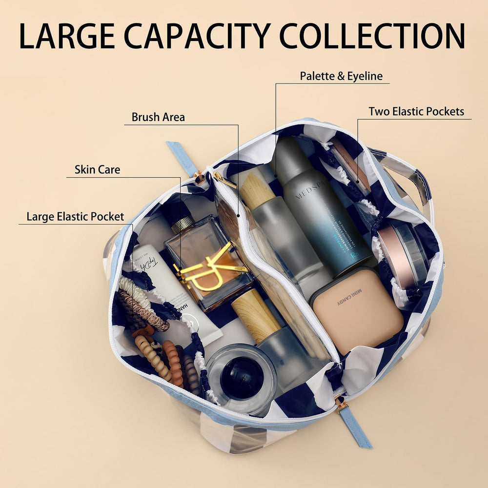 DYSHAYEN bag opened flat showing diamond design and organized interior, quick access