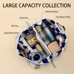 DYSHAYEN bag opened flat showing diamond design and organized interior, quick access
