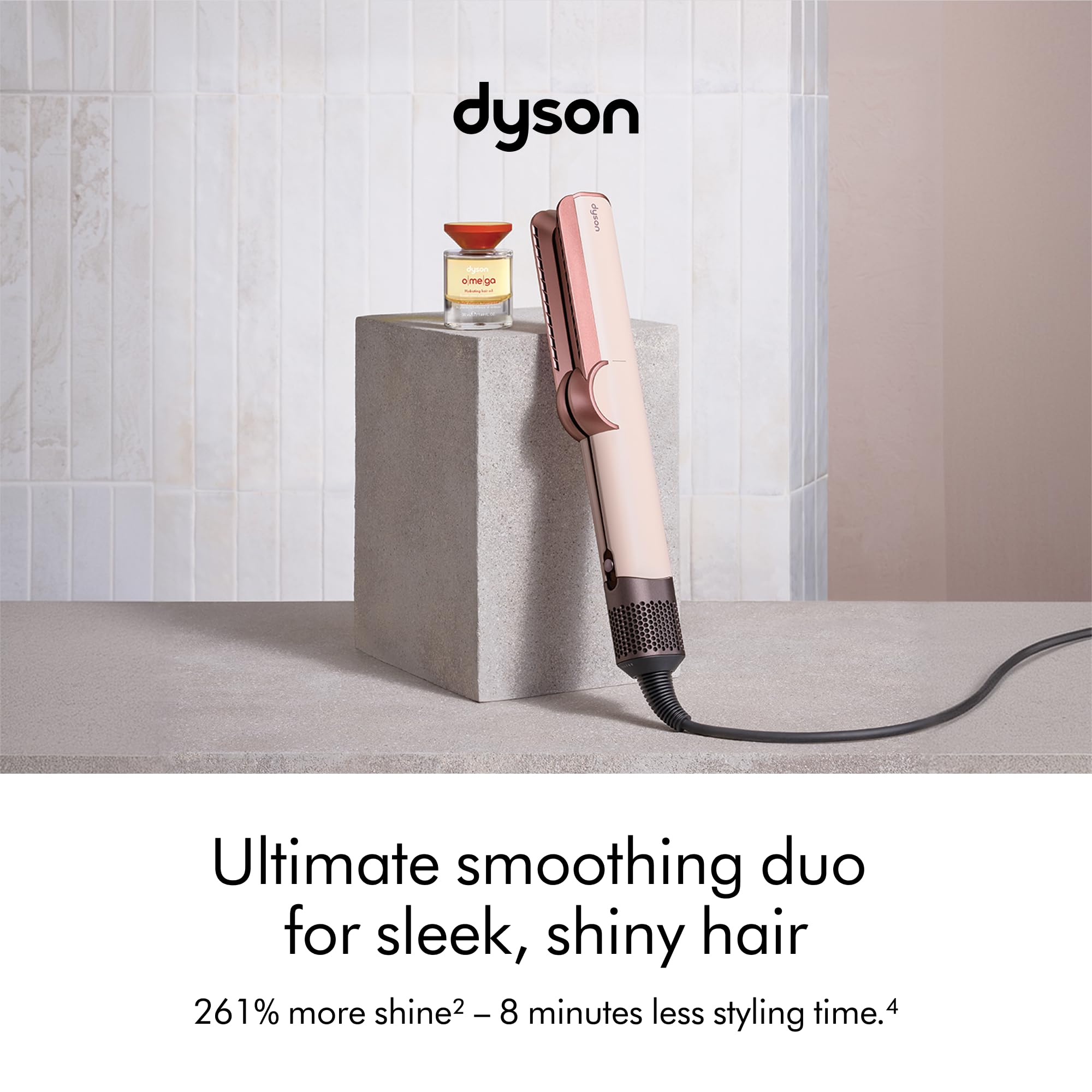 Dyson Airstrait closed arms detail highlighting even air channel benefit