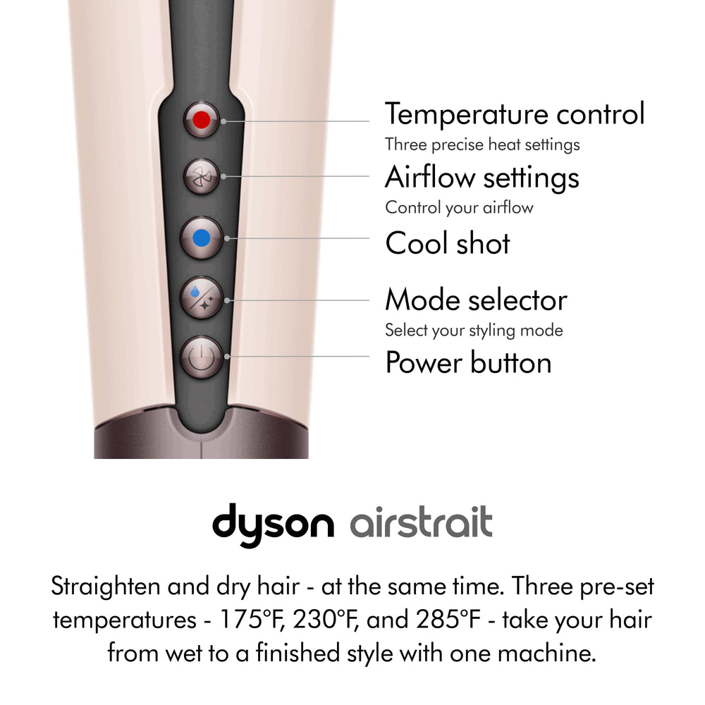 Dyson Airstrait in use straightening wet hair for faster styling benefit