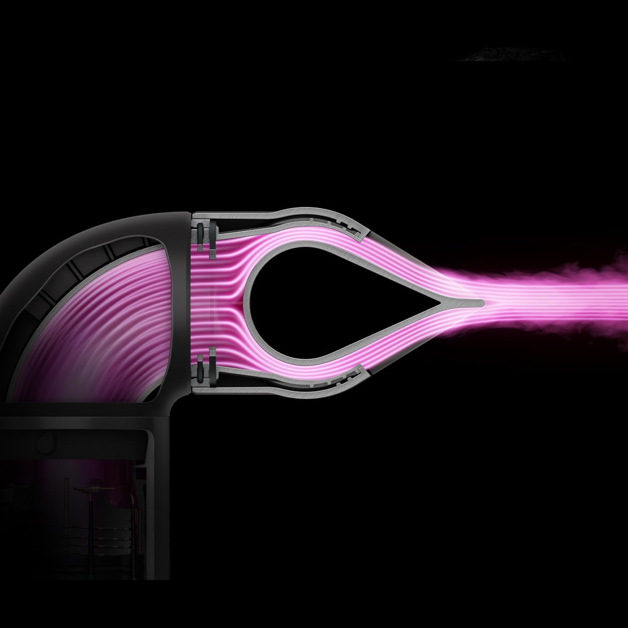 Close-up of Dyson blade edge detail highlighting sleek finish and focused styling benefit