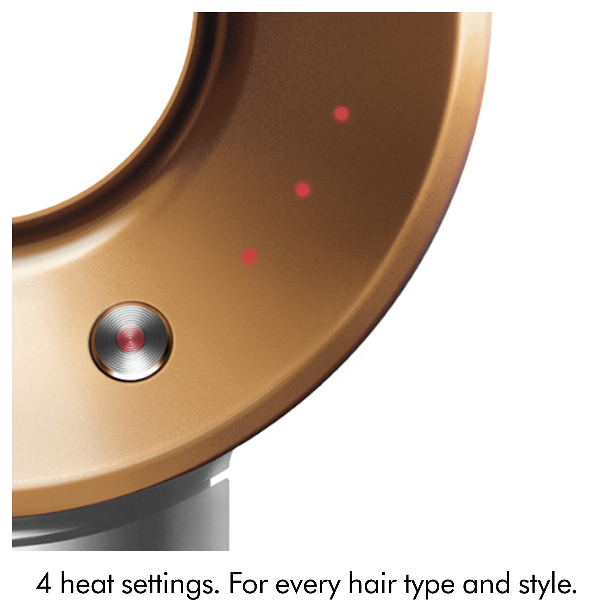 Dyson Supersonic Heat Shield attachment detail showing cool-touch surfaces for safety