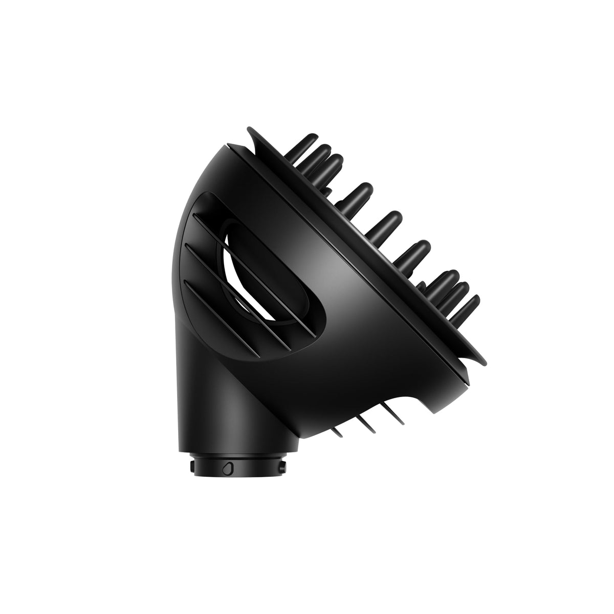 Dyson Wave+Curl front view attachment showing fit and added volume benefit