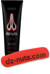 dznuts tube front view showing product branding and size benefit