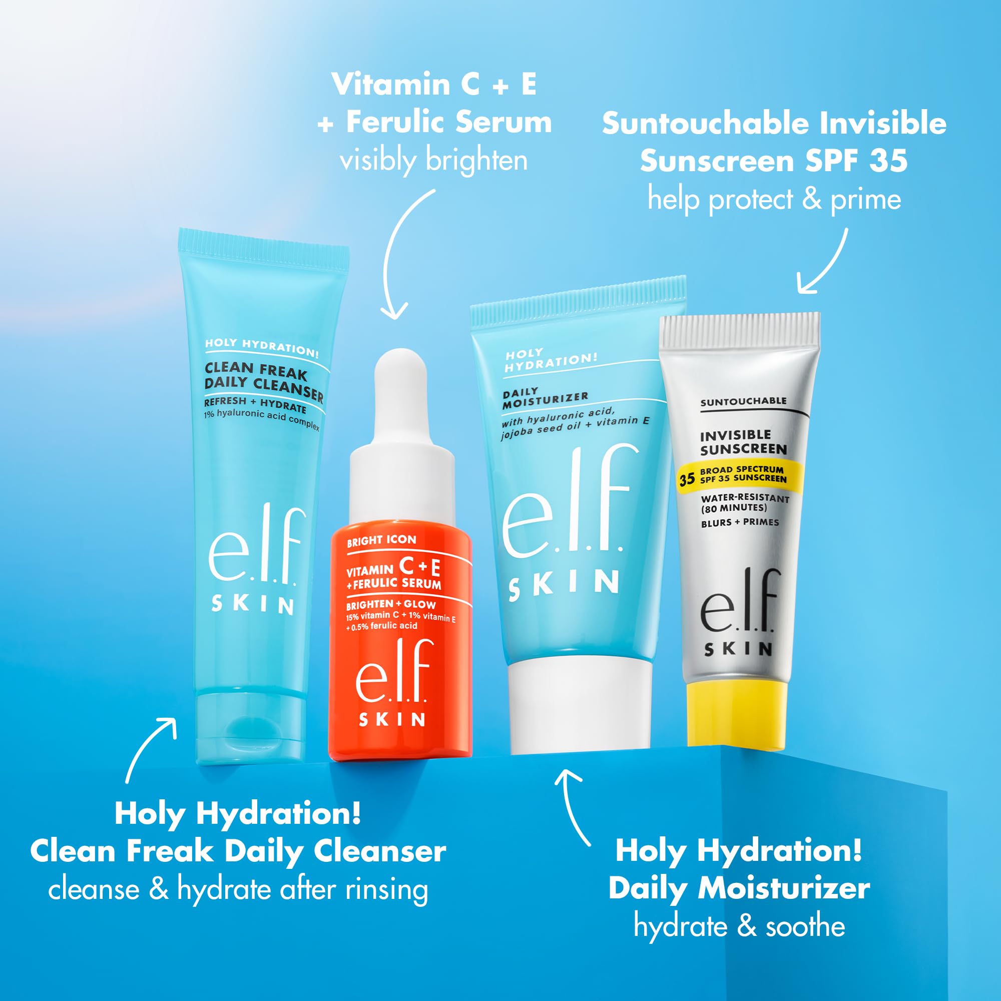 e.l.f. Bright Icon serum dropper detail highlighting antioxidant brightening