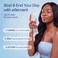 e11ement fine mist in hand demonstrating quick refreshing application