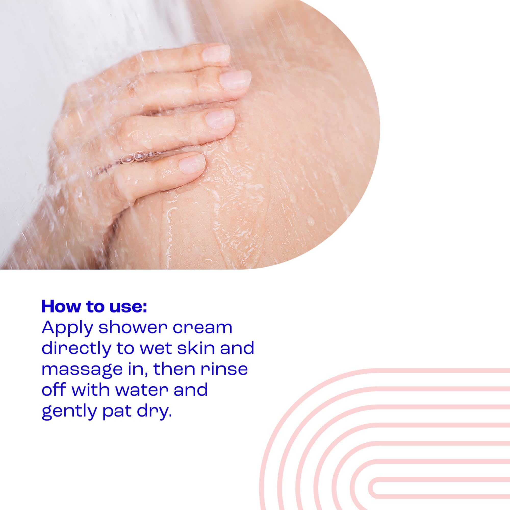 E45 being applied to wet hand illustrating gentle cleansing and moisturization