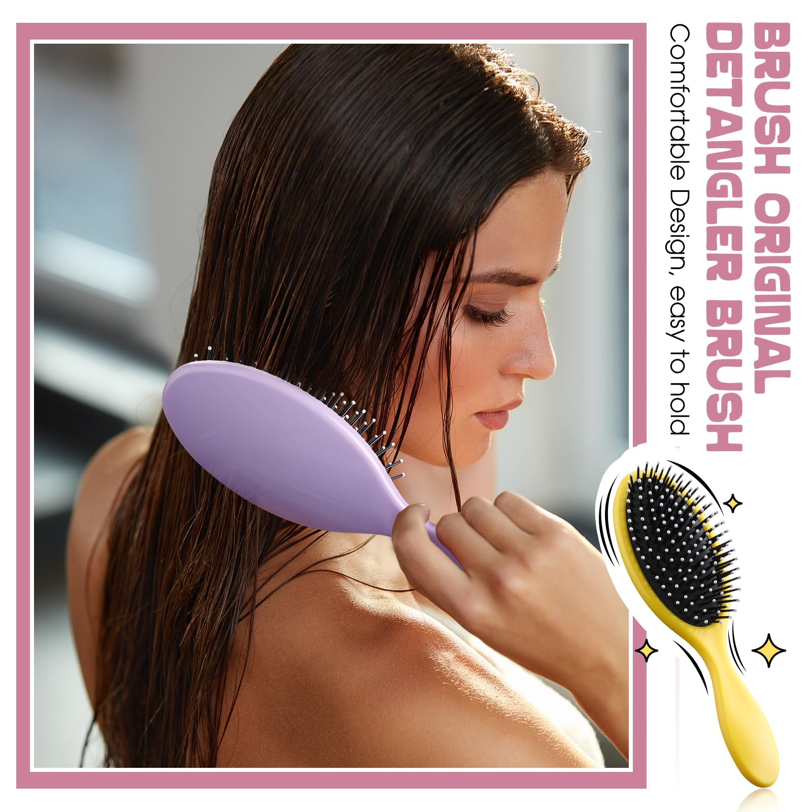 Eaasty brush detangling wet hair to reduce pulling and breakage