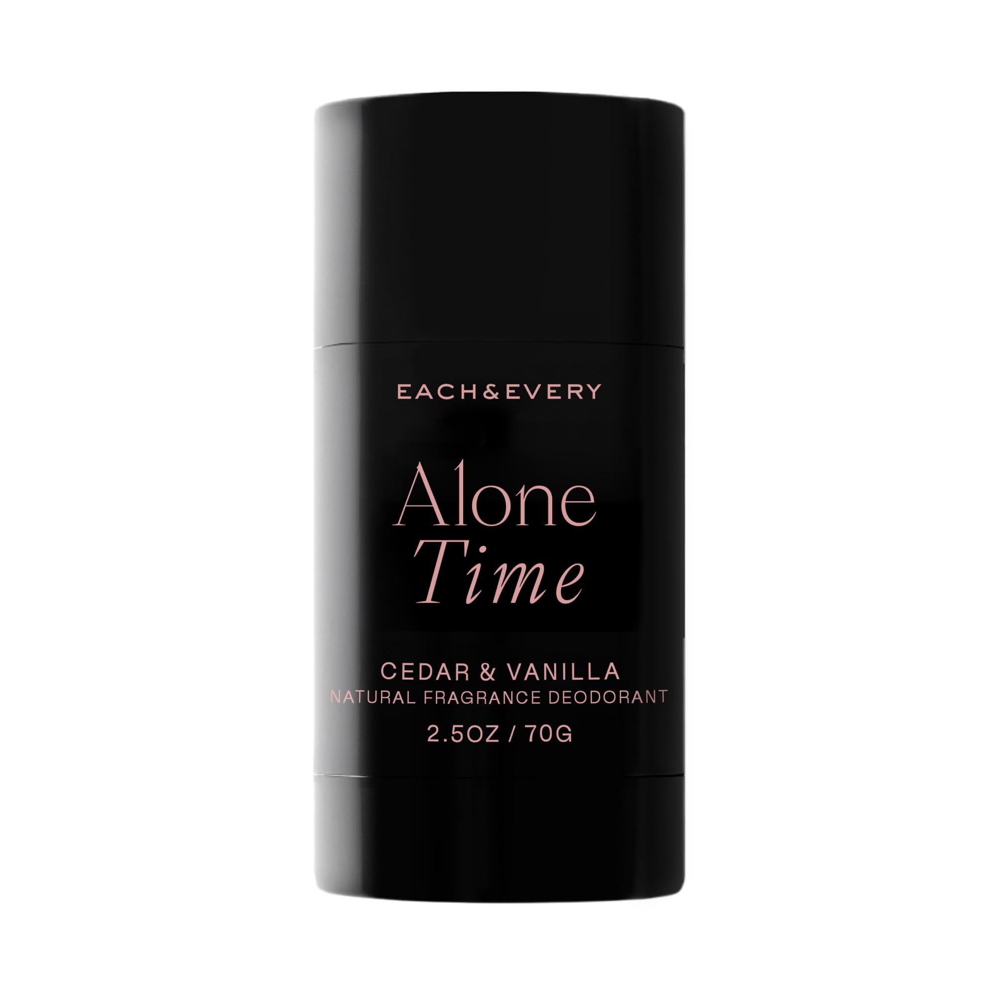 Each & Every front packaging showing cedar and vanilla scent and benefit of clean ingredients