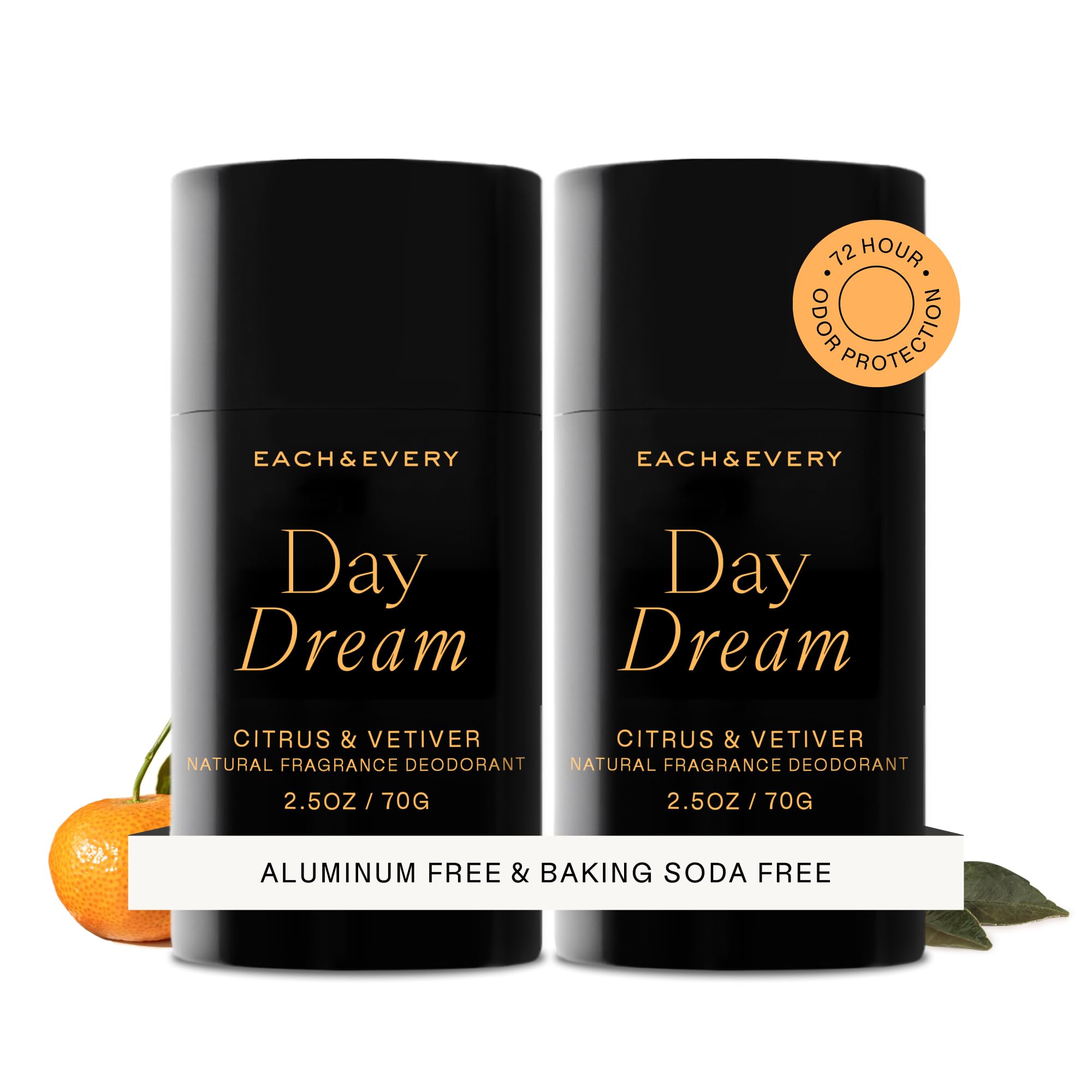 Each & Every front packaging showing Day Dream Citrus & Vetiver, highlights clean ingredients