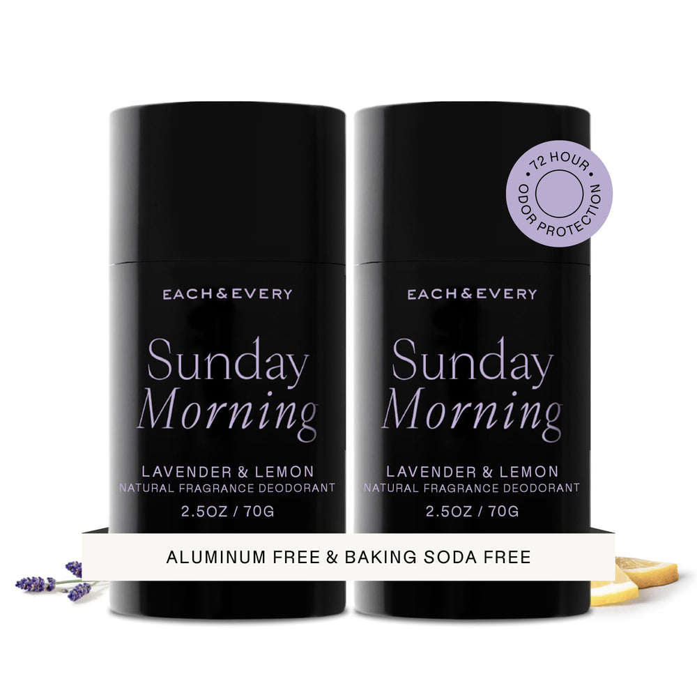 Each & Every front packaging showing lavender and lemon scent and travel benefit