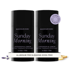 Each & Every front packaging showing lavender and lemon scent and travel benefit