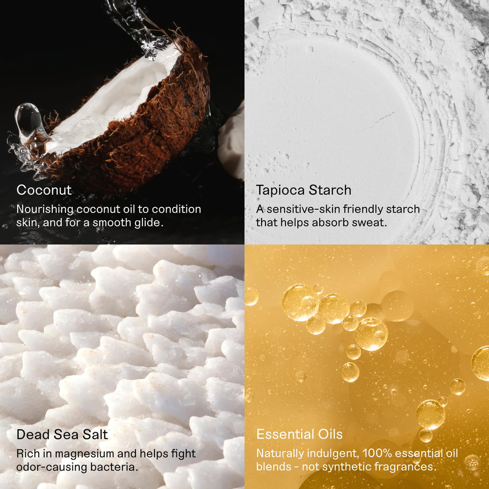 Each & Every Dead Sea minerals detail emphasizing odor-neutralizing benefit