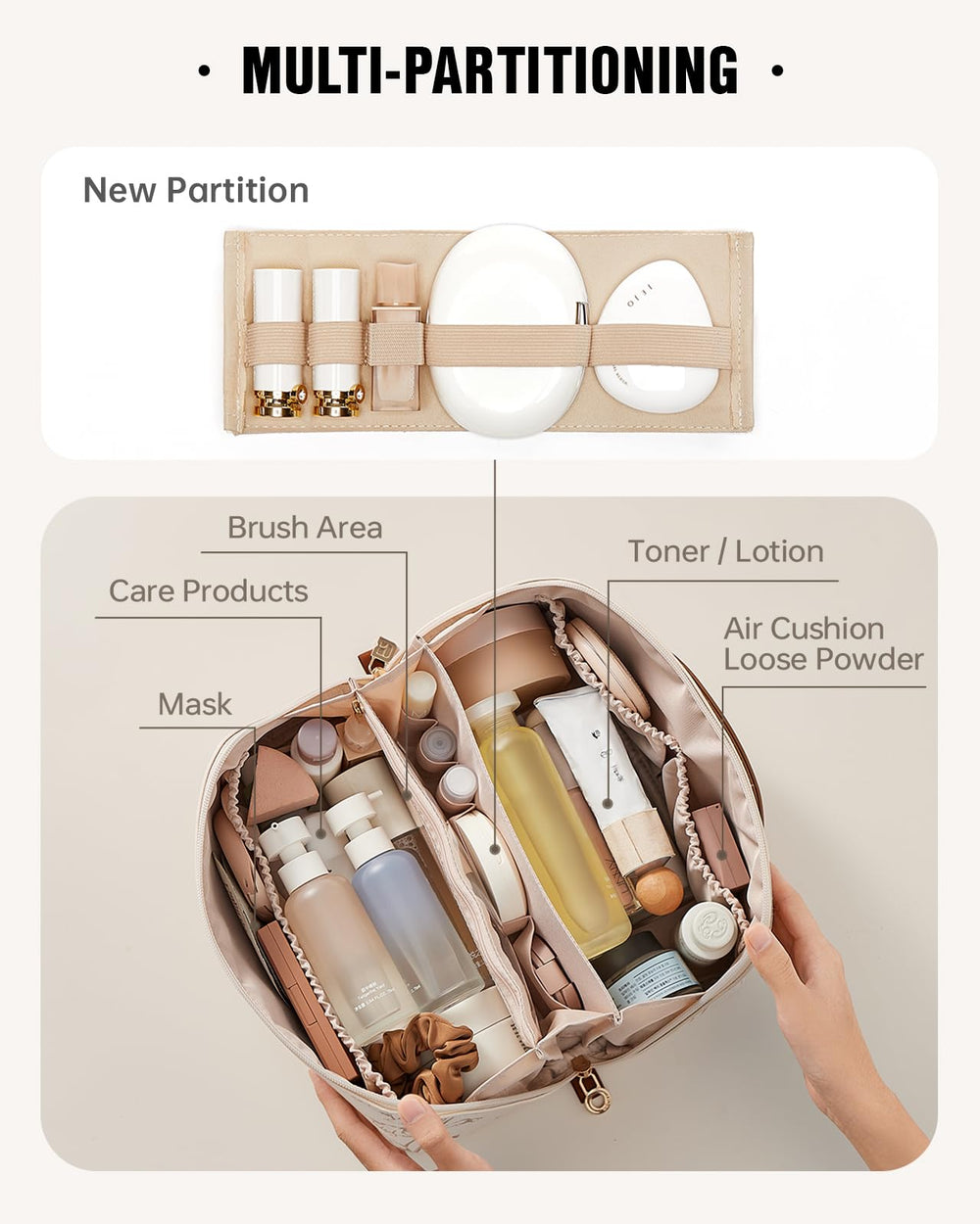 EACHY clear TPU brush pocket detail displaying easy-clean visibility