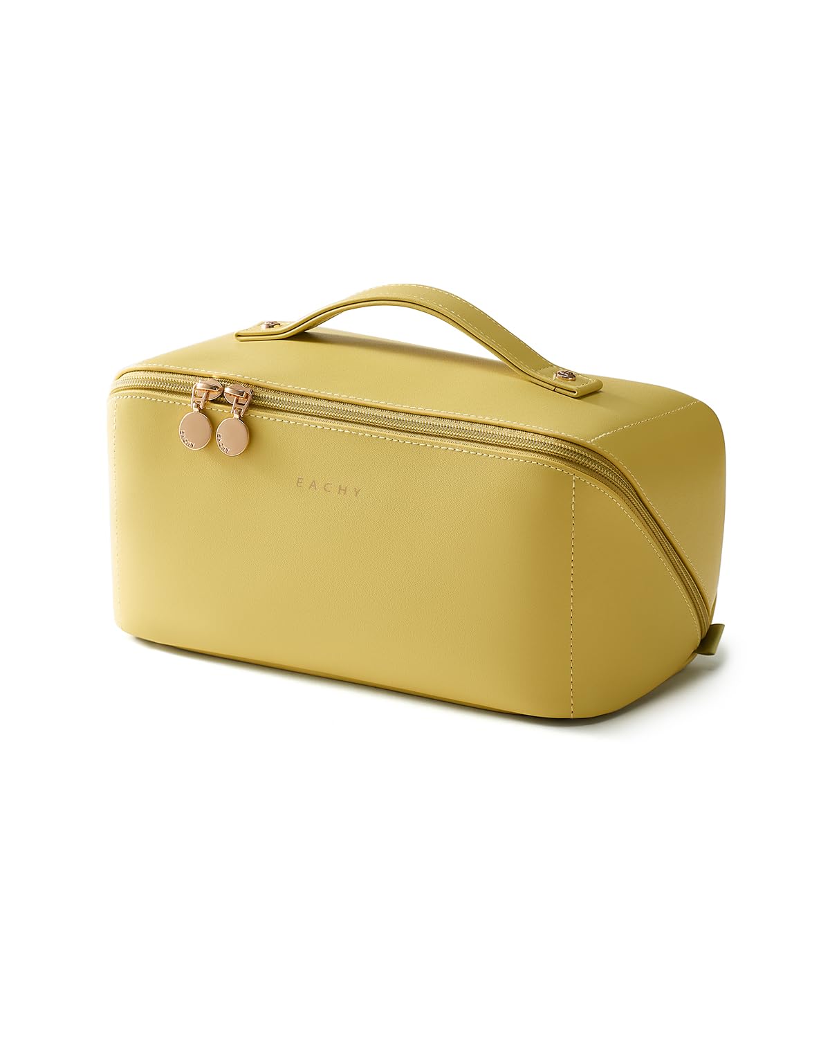 EACHY bag front view showing flat-open access and organized benefits