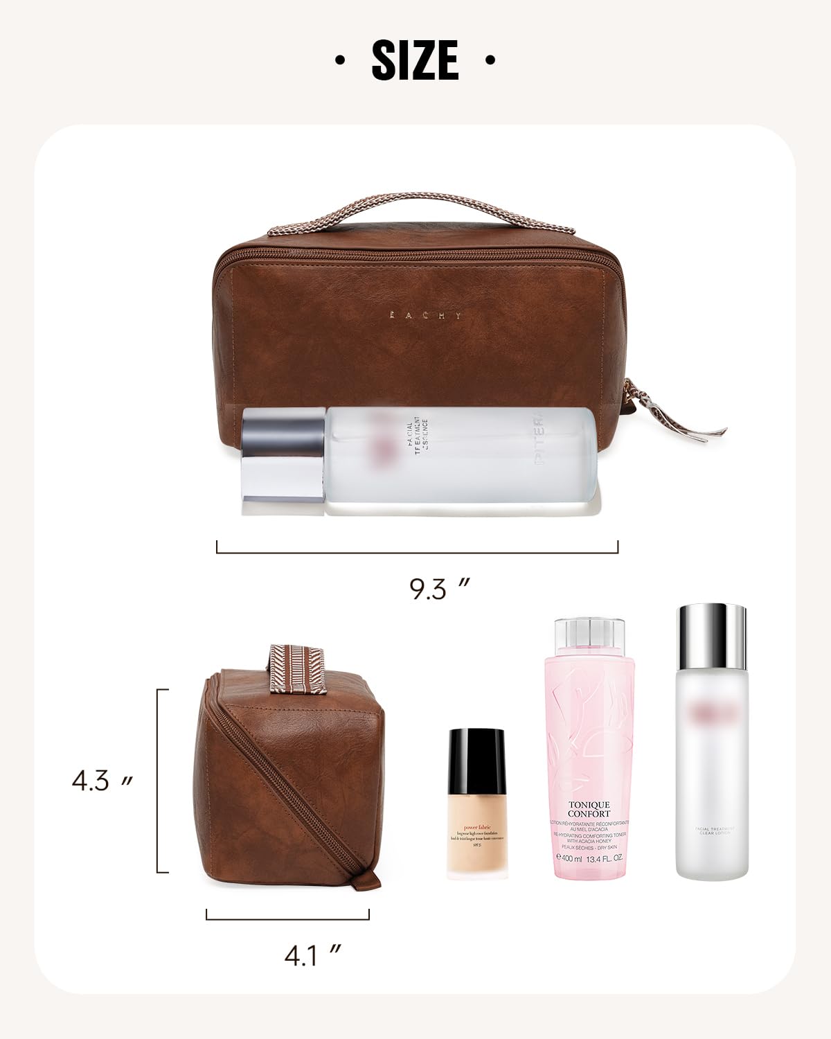 EACHY on bathroom counter showing tidy storage and quick-access benefit