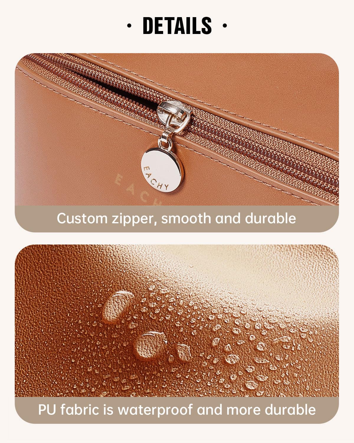 EACHY packed in suitcase illustrating travel-ready organization